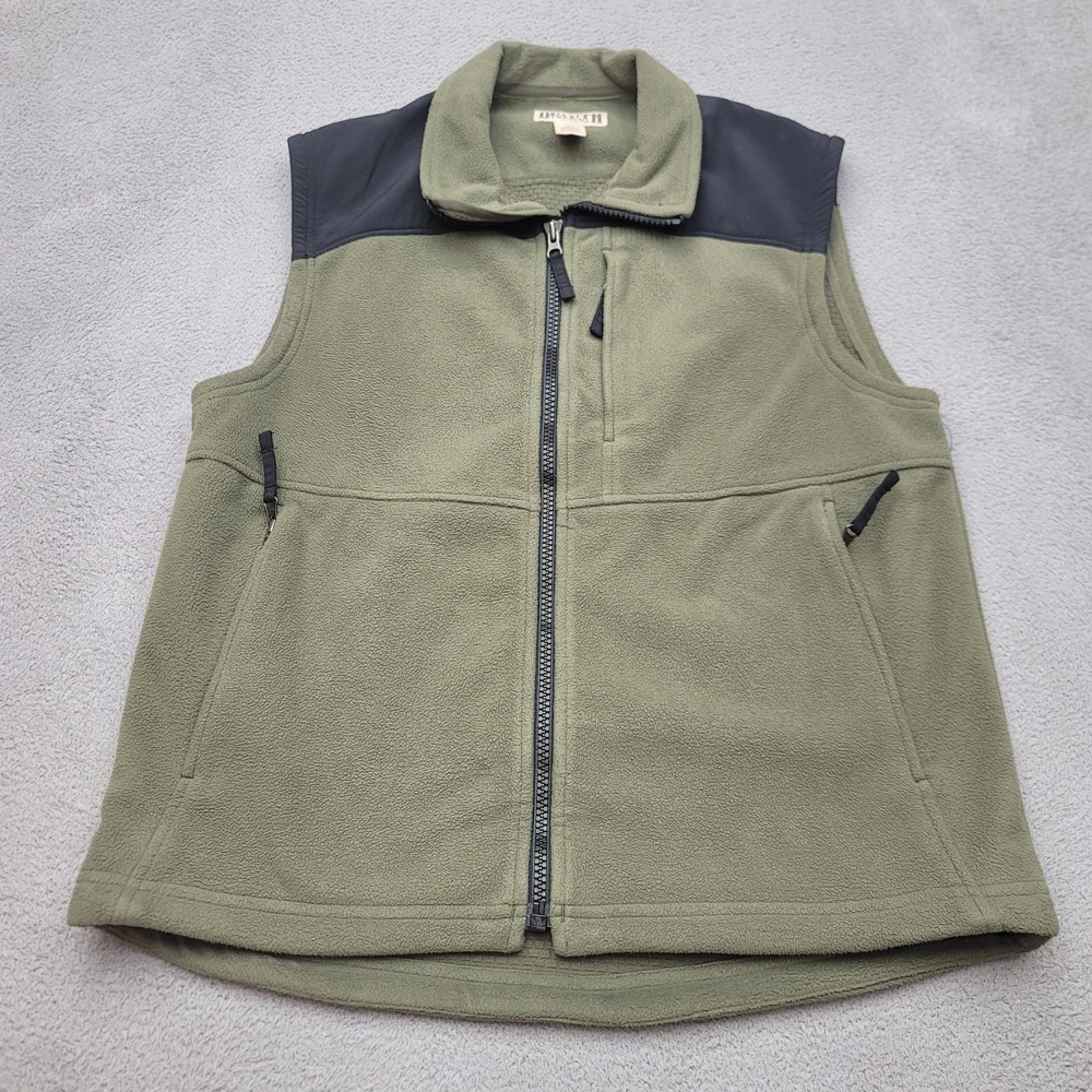 Duluth Trading Shoreman Fleece Vest Mens Medium Green Black 76251 Gridlock